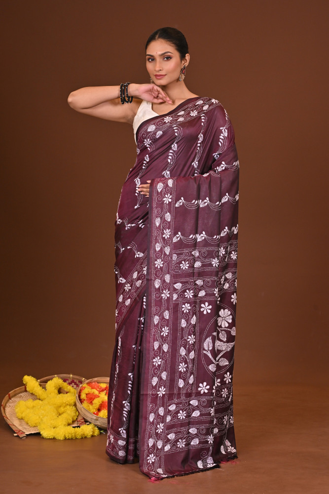 RAJSHREE BLENDED SILK KANTHA SAREE
