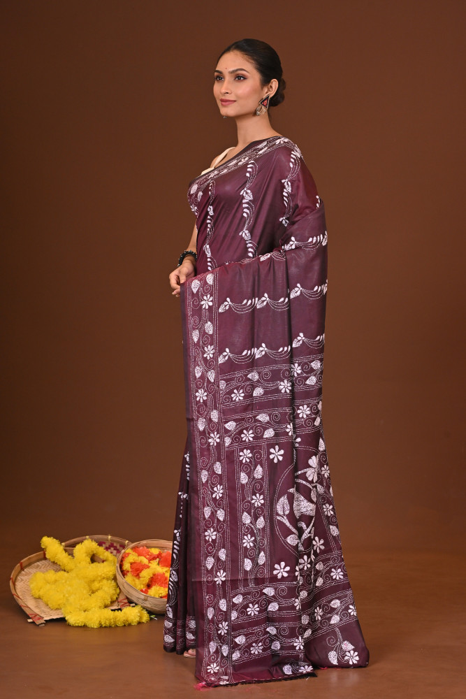 RAJSHREE BLENDED SILK KANTHA SAREE