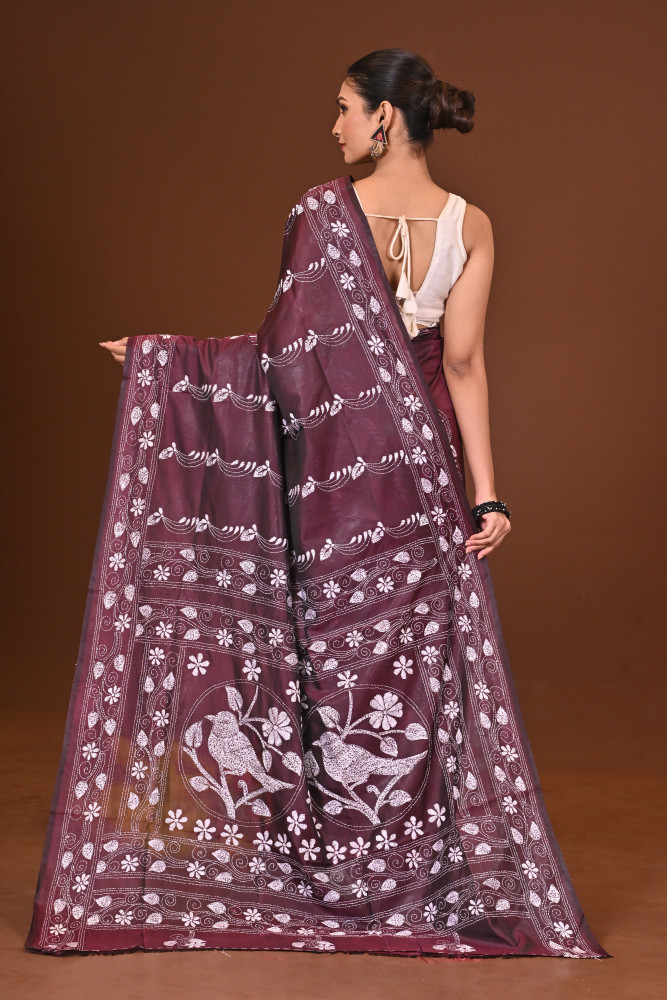 RAJSHREE BLENDED SILK KANTHA SAREE