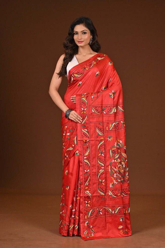Image of BELENDED SILK KANTHA SAREE