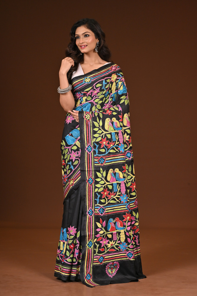 BELENDED SILK KANTHA SAREE