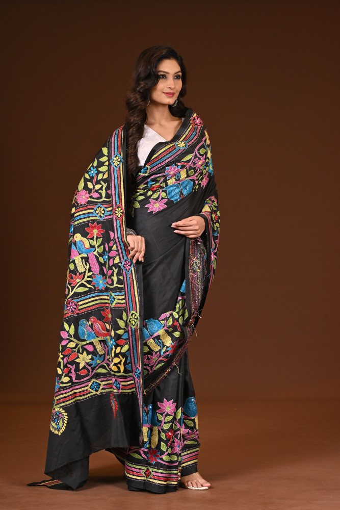 BELENDED SILK KANTHA SAREE
