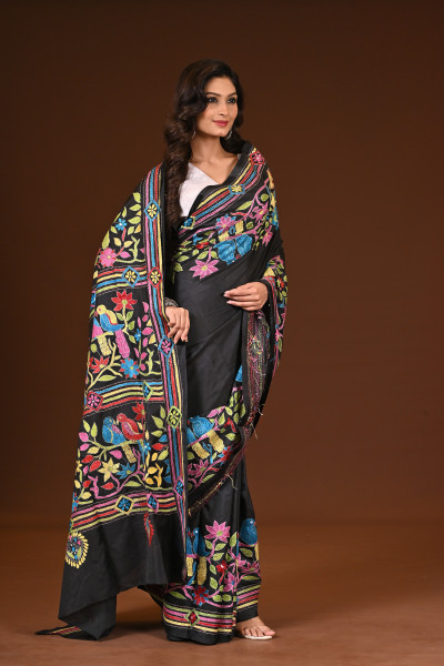 BELENDED SILK KANTHA SAREE