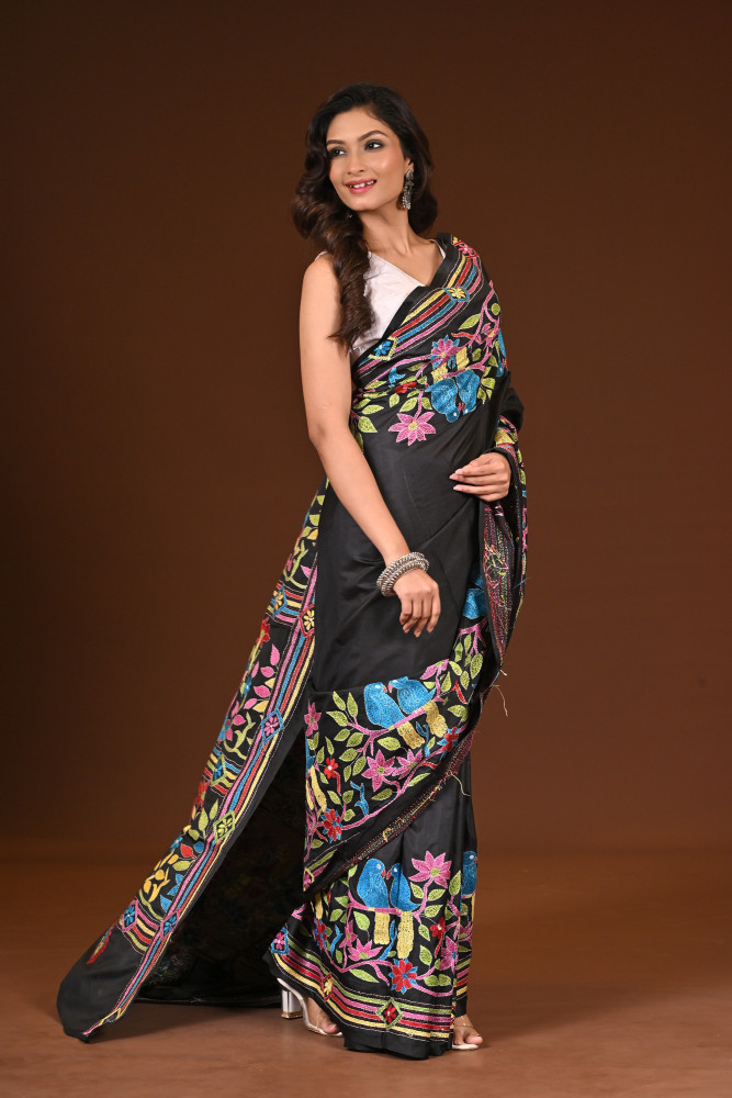 BELENDED SILK KANTHA SAREE