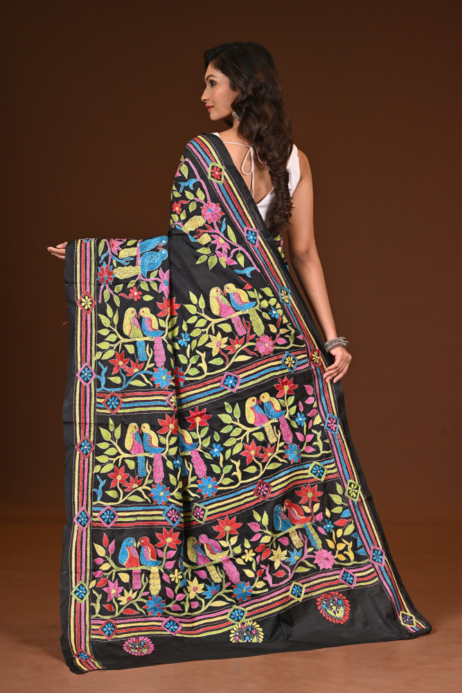 BELENDED SILK KANTHA SAREE