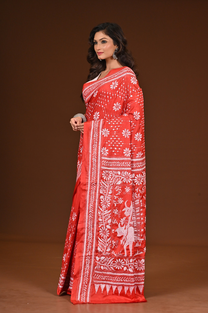 BELENDED SILK KANTHA SAREE