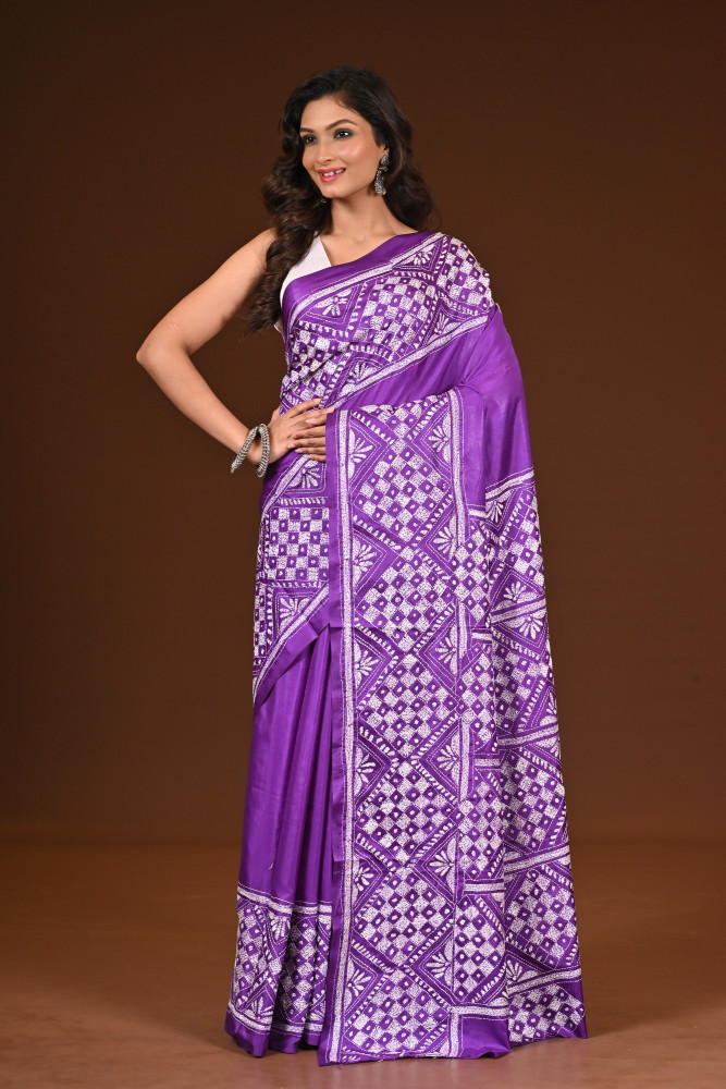 BELENDED SILK KANTHA SAREE