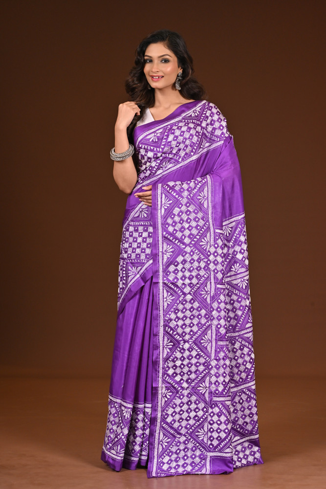 BELENDED SILK KANTHA SAREE