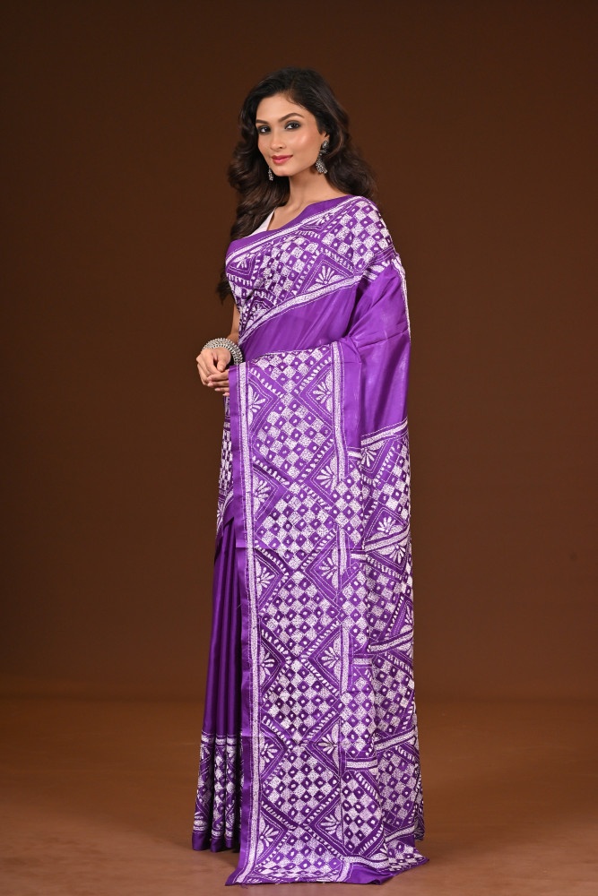 BELENDED SILK KANTHA SAREE