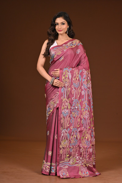 BELENDED SILK KANTHA SAREE