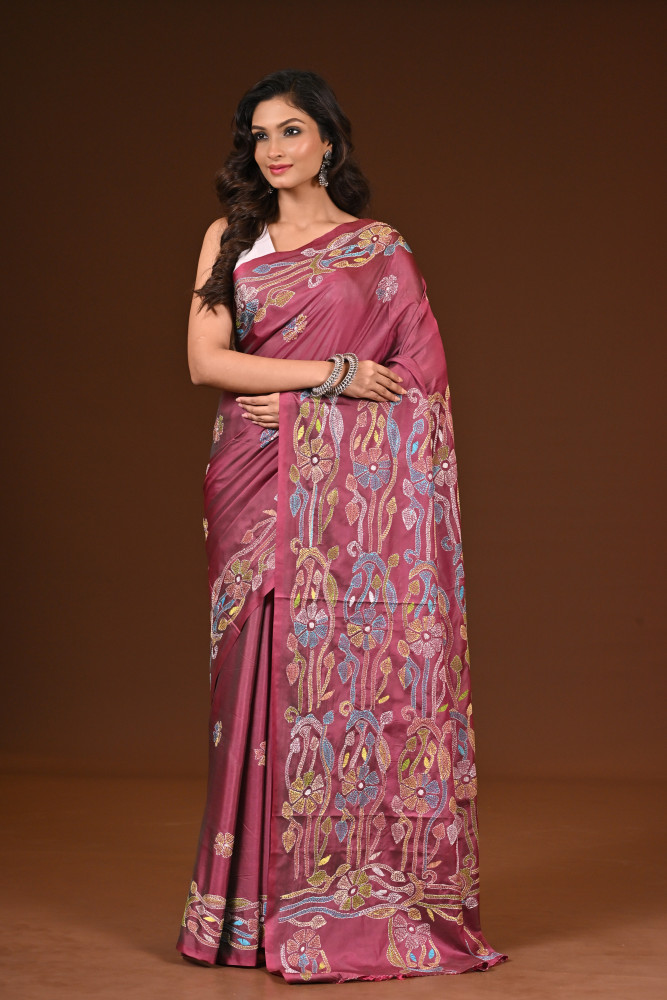 BELENDED SILK KANTHA SAREE