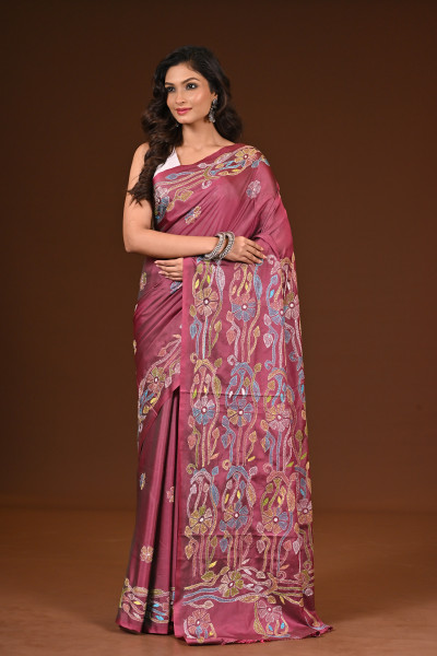 BELENDED SILK KANTHA SAREE