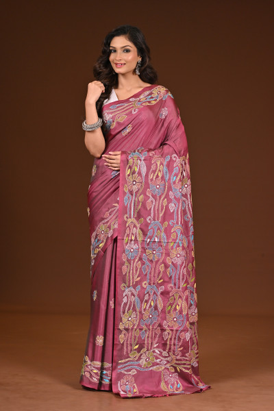 BELENDED SILK KANTHA SAREE