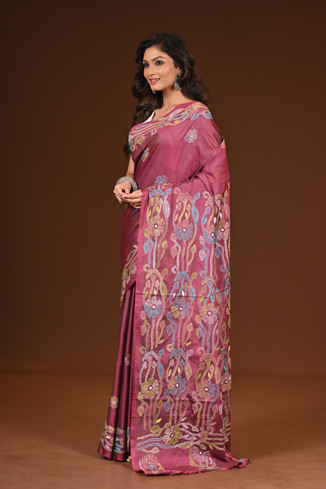 BELENDED SILK KANTHA SAREE