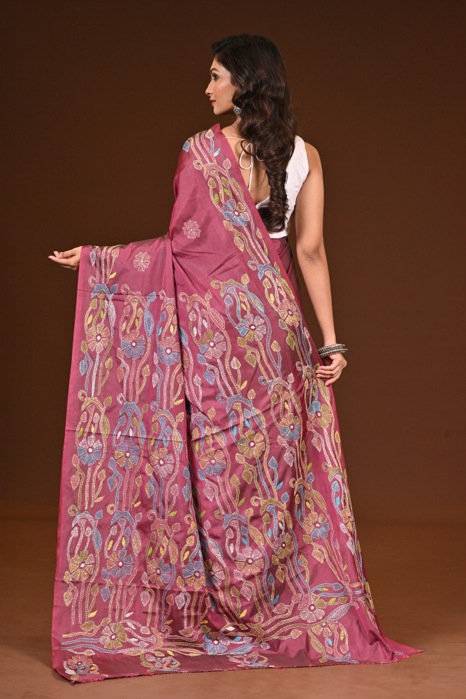 BELENDED SILK KANTHA SAREE