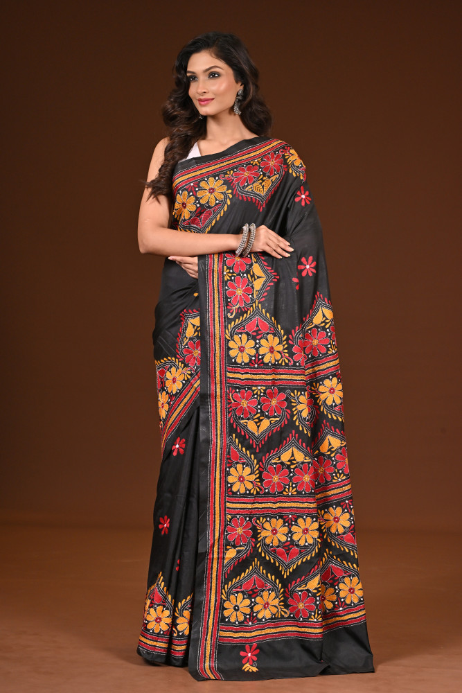 BELENDED SILK KANTHA SAREE