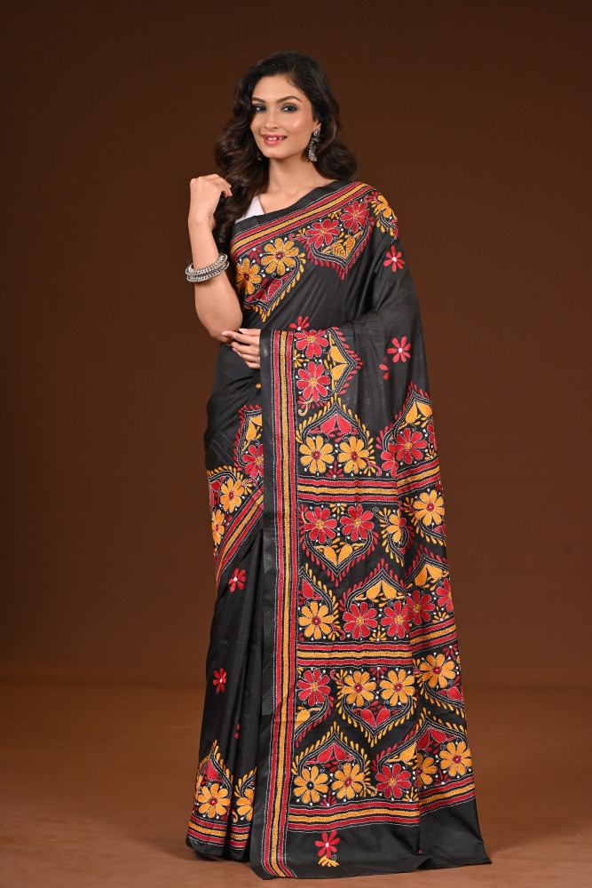 BELENDED SILK KANTHA SAREE
