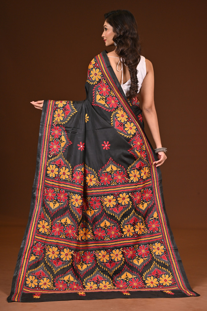 BELENDED SILK KANTHA SAREE