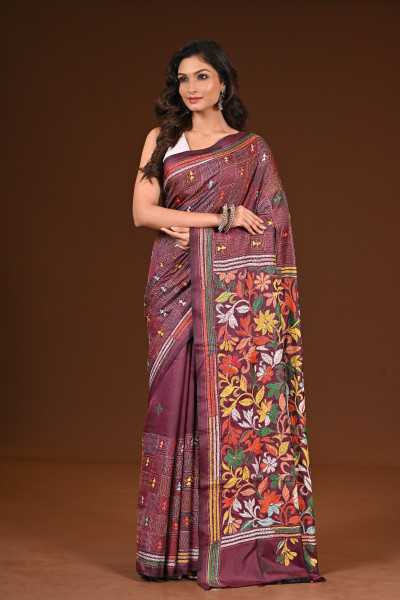 BELENDED SILK KANTHA SAREE