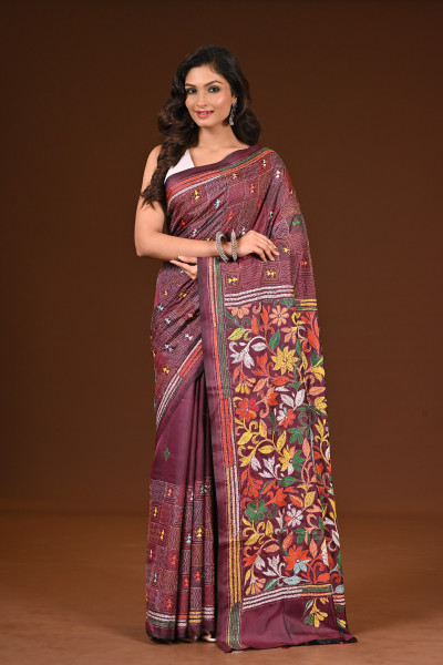 BELENDED SILK KANTHA SAREE