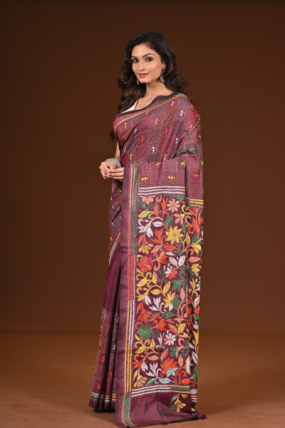BELENDED SILK KANTHA SAREE