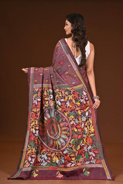 BELENDED SILK KANTHA SAREE