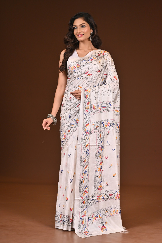 BELENDED SILK KANTHA SAREE