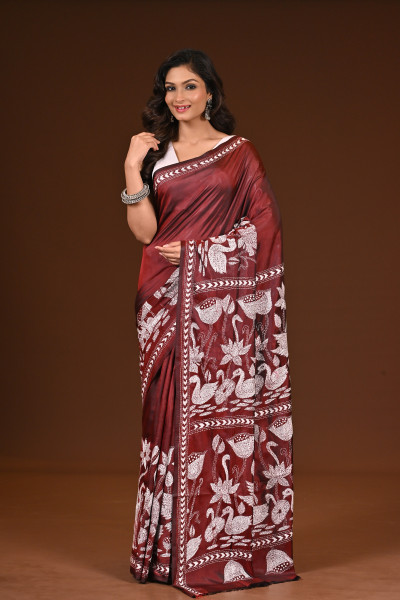 BELENDED SILK KANTHA SAREE