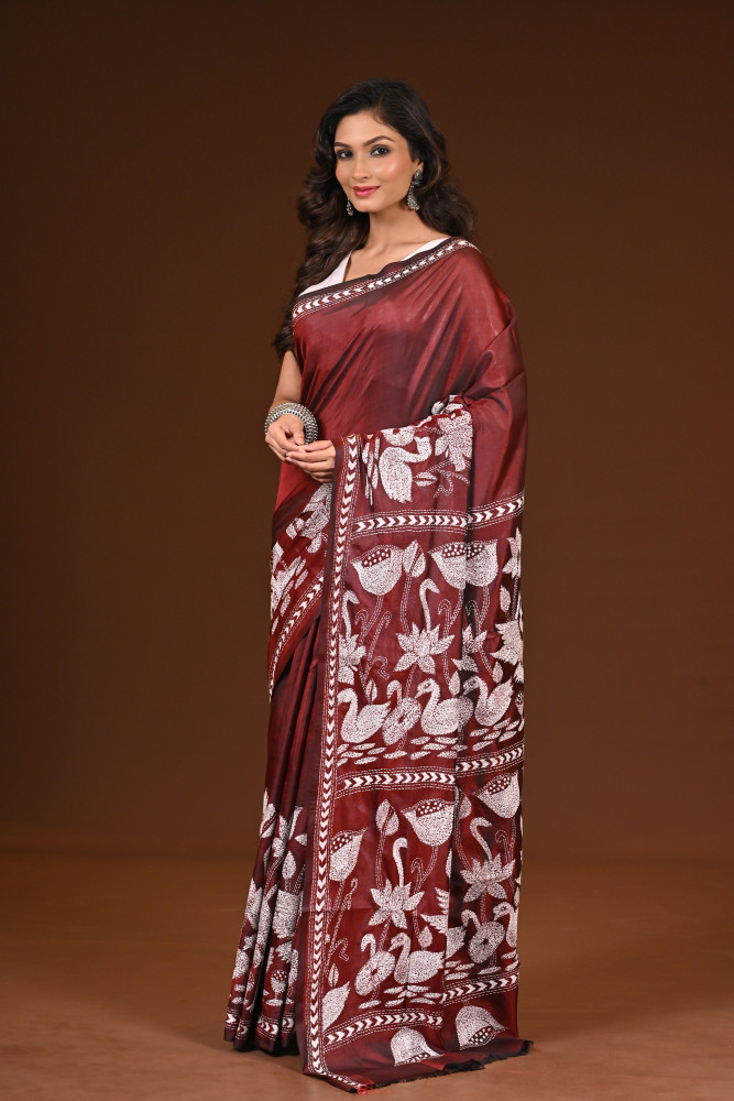 BELENDED SILK KANTHA SAREE