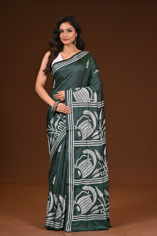 Image of BELENDED SILK KANTHA SAREE