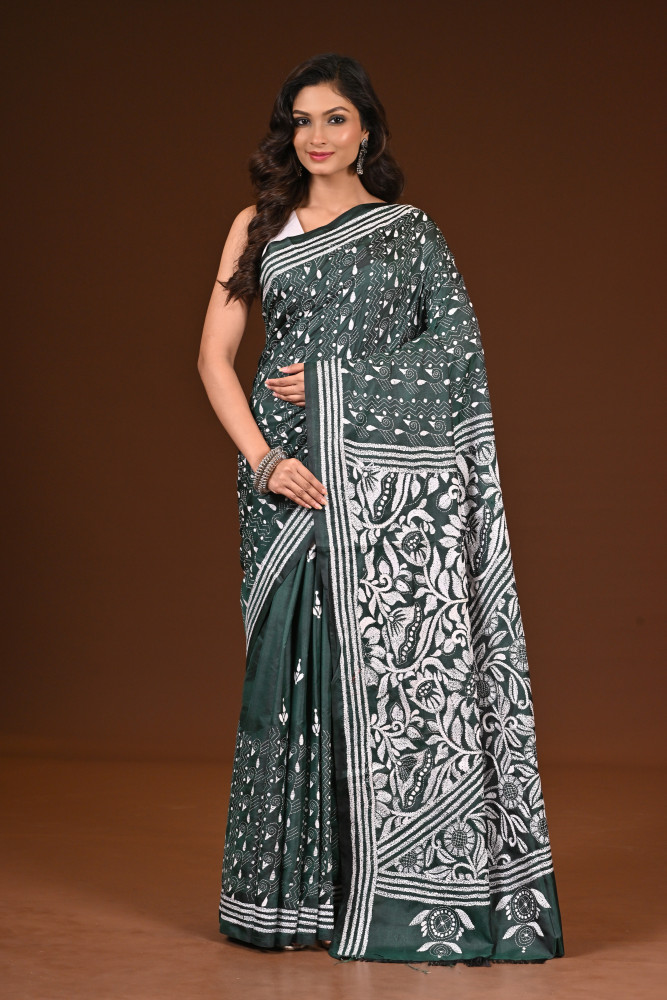 Image of BELENDED SILK KANTHA SAREE