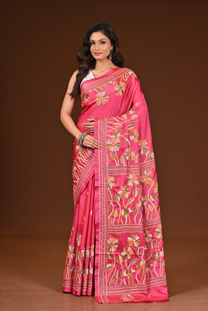 Image of BELENDED SILK KANTHA SAREE