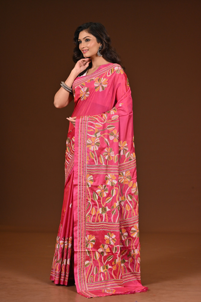 BELENDED SILK KANTHA SAREE