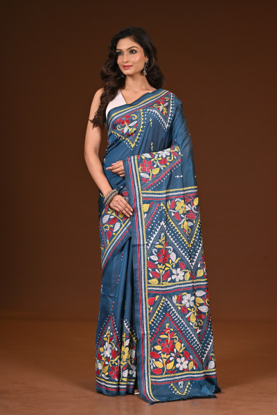 BELENDED SILK KANTHA SAREE