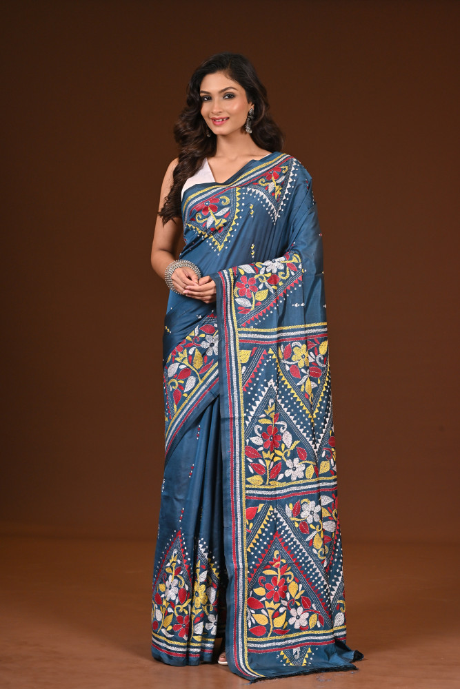 BELENDED SILK KANTHA SAREE