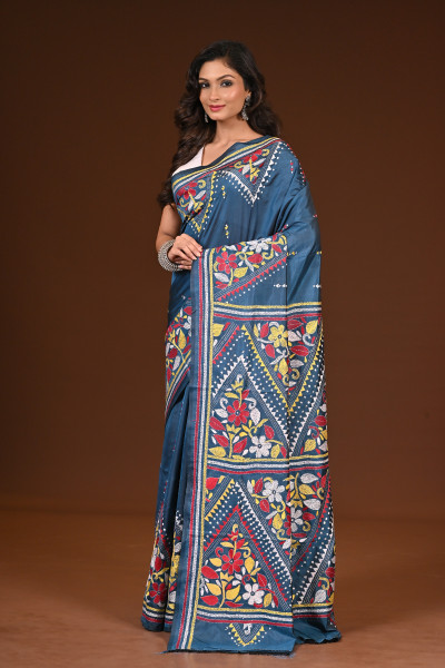 BELENDED SILK KANTHA SAREE