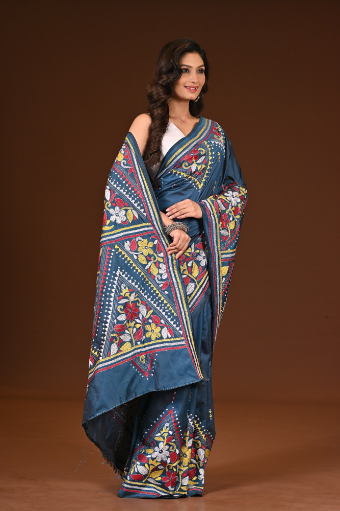BELENDED SILK KANTHA SAREE