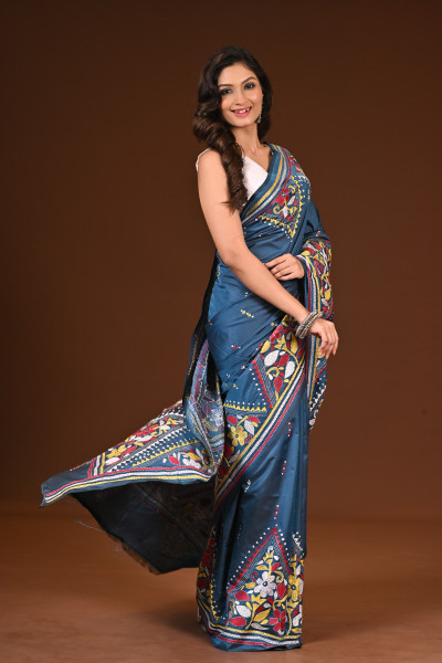 BELENDED SILK KANTHA SAREE