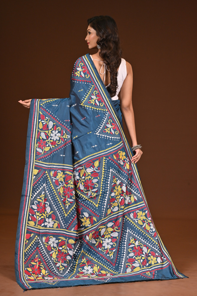 BELENDED SILK KANTHA SAREE