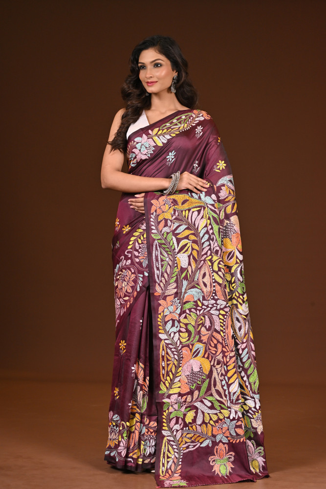 BELENDED SILK KANTHA SAREE