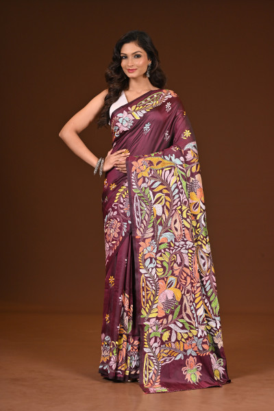 BELENDED SILK KANTHA SAREE