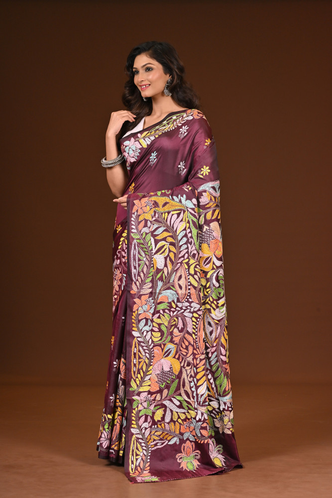 BELENDED SILK KANTHA SAREE