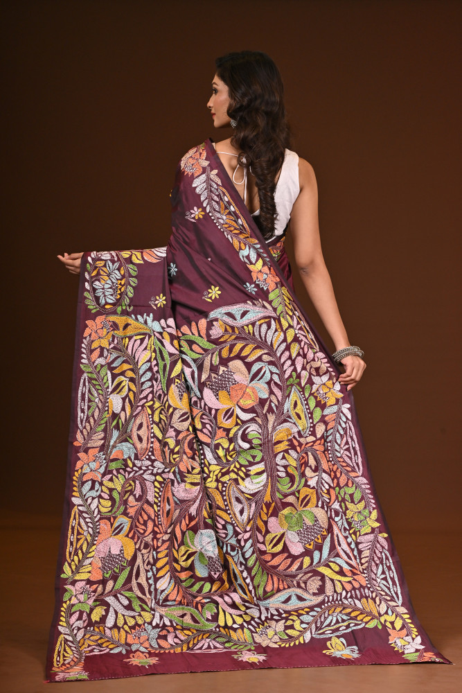 BELENDED SILK KANTHA SAREE