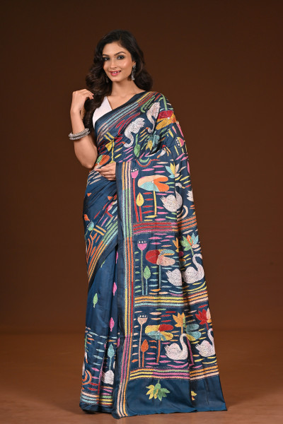 BELENDED SILK KANTHA SAREE