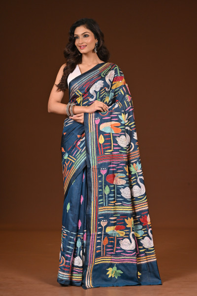 BELENDED SILK KANTHA SAREE