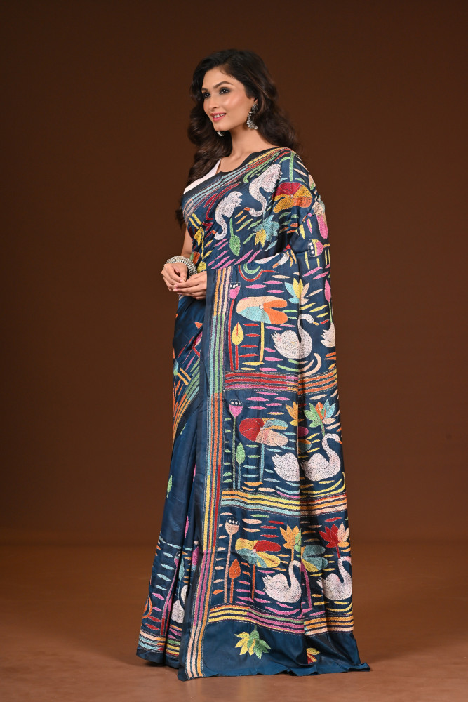 BELENDED SILK KANTHA SAREE