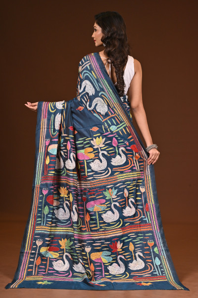 BELENDED SILK KANTHA SAREE