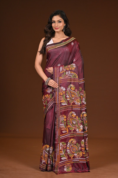 BELENDED SILK KANTHA SAREE