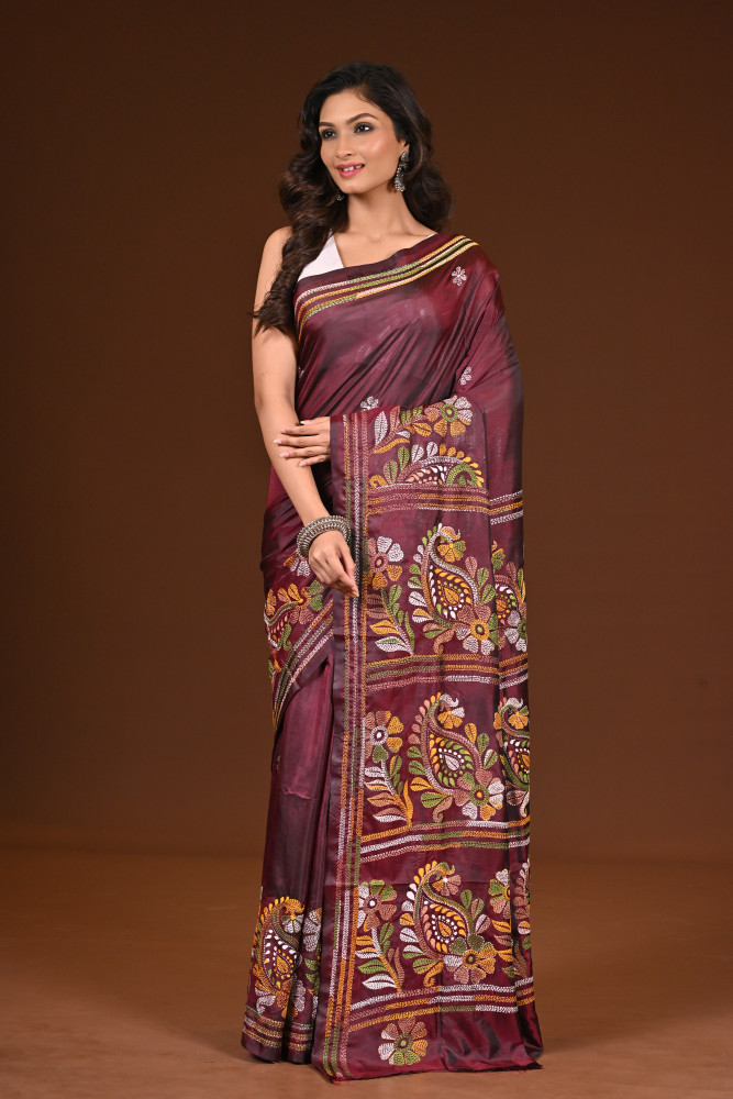 BELENDED SILK KANTHA SAREE