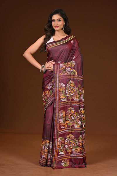 BELENDED SILK KANTHA SAREE